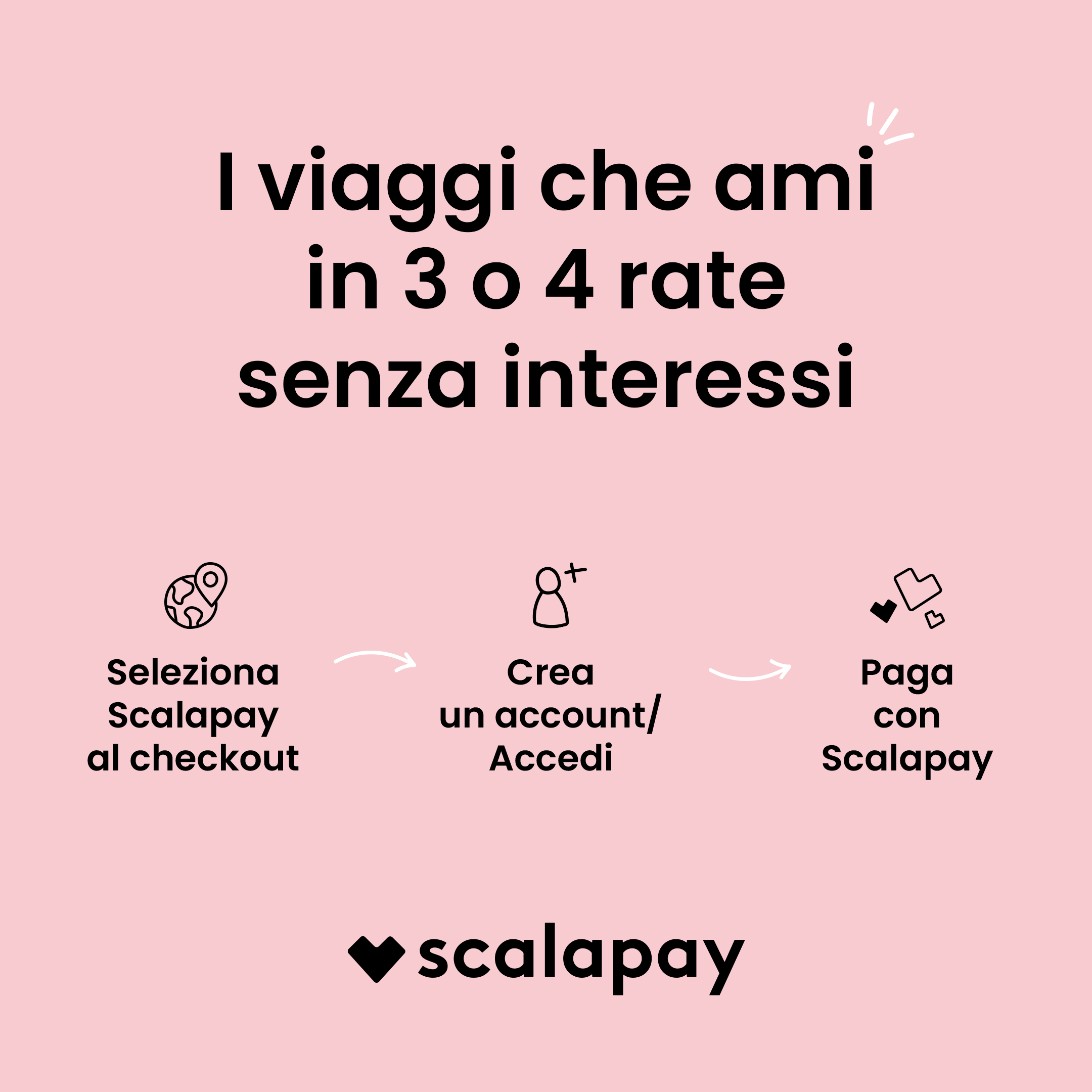 Immagine Paga in 3 rate senza interessi con Scalapay yesvacanze.com